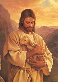 Jesus holding lamb